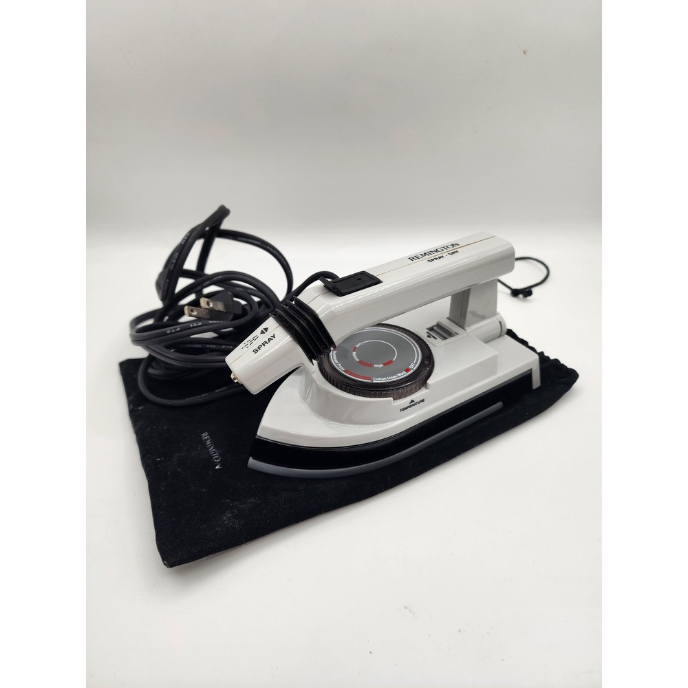 Remington Spray Dry Travel Iron Folding Handle Compact Portable Grey With Pouch